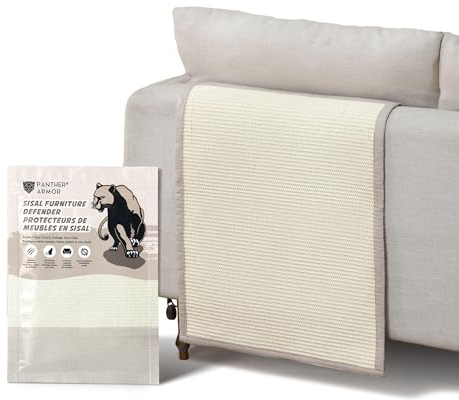 Panther Armor Kratzmatte & Kratzschutz für die Katze - Natürlicher Sisal Kratzteppich & Kratzmöglichkeit für das Sofa - Katzen Couch Abdeckung