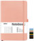 Mlife Notizbuch A5 Kariert,200 Seiten Notizbücher Hardcover,Premium 100gsm Tintenfestes Papie Dickes,PU Hard Cover Notebook,Innentasche,Elastisch Gebändert,Bullet journal&Notizblock,Tagebuch(Rosa)