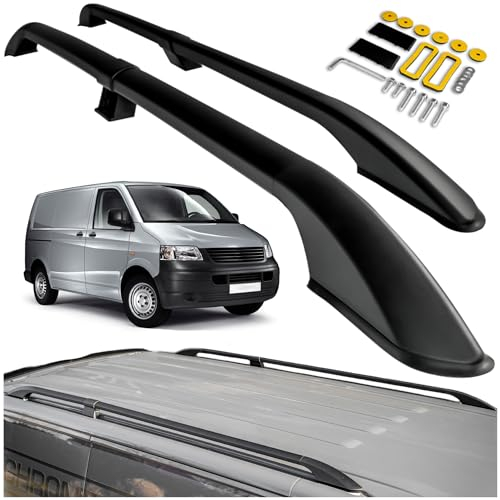 CHROMEMASTER | Compatible with VW T5 Transporter Short 2003-2015 | Roof Rails, Roof Bars | For Mounting Roof Racks, Ladders, Roof Boxes or Bicycle Racks | Durable Aluminum Construction