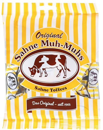 Original Sahne Muh-Muhs Sahne Toffees 1kg Beutel im 4er Pack – Das Original seit 1965, einmalig sahniger Genuss – Frei von Farb- und Konservierungsmittel, glutenfrei (4 x 1000g)