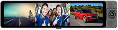 Cámara de Salpicadero con Espejo 4K, Cámara de Espejo Retrovisor WiFi de 5 GHz, Cámara Frontal Trasera e Interior de 3 Canales Compatible con Seguimiento GPS, Gran Angular de 180