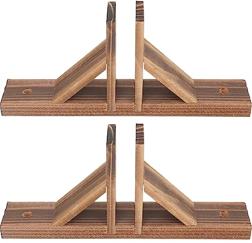 Milisten Wooden Garden Fence Room Divider Support Feet, 2pcs, Light Brown, Outdoor Decorative Fences