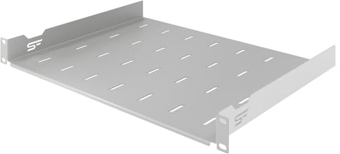 Stalflex 19 Zoll Fachboden 1HE - Server Rack für Netzwerkschrank | Traglast 9 kg, Befestigung Hinten, Variable Tiefe, 19 Zoll Rack