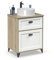 MUEBLES PITARCH | Mueble de Baño 60cm Ancho con Patas, Cajón guías Cierre Suave, 1 Puerta, para Lavabo de sobreponer, Blanco y Roble Cambrian, Estilo Vintage Modelo Toscana
