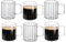Wilmax - Verres thermiques avec anse - Lot de 6-150 ml - Verres en verre cannelé pour l'eau, le thé, le café - Verres à thé et à café - Lavables au lave-vaisselle