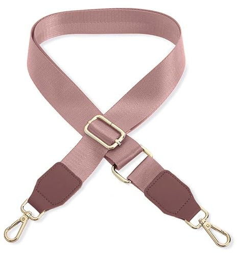 Schultergurt für Handtasche Laptoptasche - Roségold [Metallfarbe: Gold] - Länge verstellbar 89-142 cm - Breite 3,8 cm - Ersatz Gurt Band Schulterriemen Strap Umhängegurt für Laptoptasche