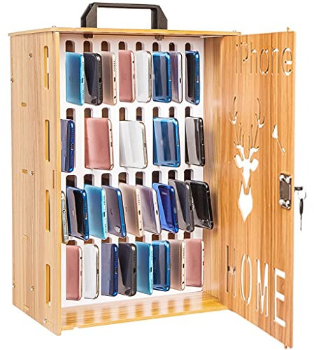 Holz-Aufbewahrungsbox für Mobiltelefone, Spind, Ladeschrank für Mitarbeiter, Beige, 91,4 cm, 36 Bit Kapazität