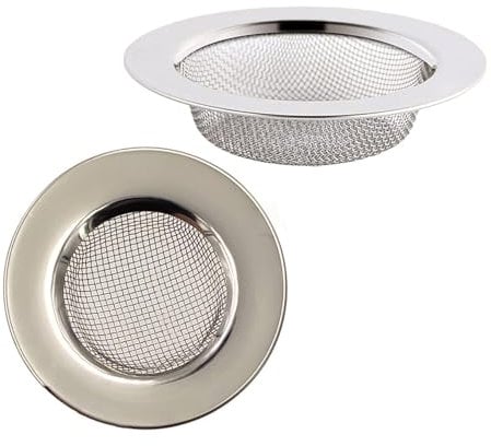 Hair Plug Catcher Shower & Sink Strainer - 2 PCS Stainless Steel Mesh Hair Filter for Shower Drain, 7.5 cm Outer Diameter