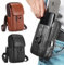 Hwtcjx Étui de Ceinture Pochette Téléphone Holster, Grande Pochette Smartphone, Sacoche Ceinture Homme, Pochette Telephone Portable, Sac Bandoulière Homme, Multi-usages Taille Sac (Noir)