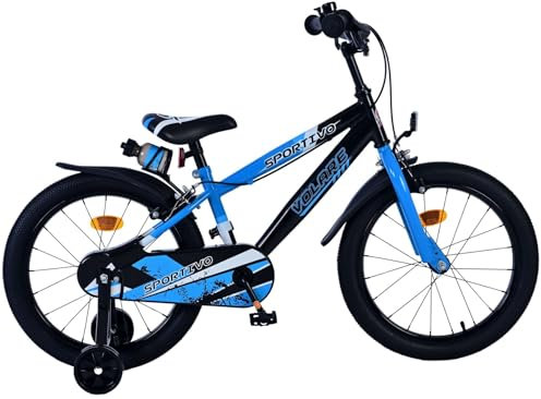 Volare Sportivo Kinderfahrrad - Jungen - 18 Zoll - Blau Schwarz - Zweihandbremsen