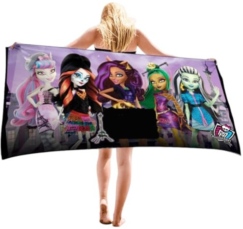 OPVXZAD Strandtuch Monster Beauty Cartoon Design für Kinder Schnelltrocknendes Mikrofaser-Handtuch 60x120 cm Perfekt für Strand, Pool & Picknick - Modegedruckt, Weich & Absorbierend