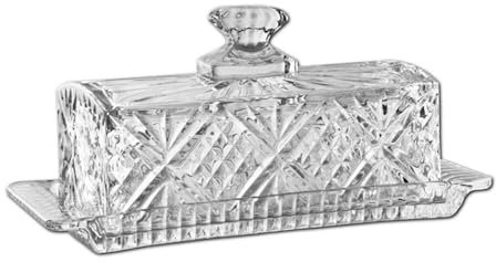 NexaGeniX beurrier Beurrier en Verre Cristal Boîte de Conservation rectangulaire avec Couvercle Boîte à Beurre Beurrier avec Couvercle