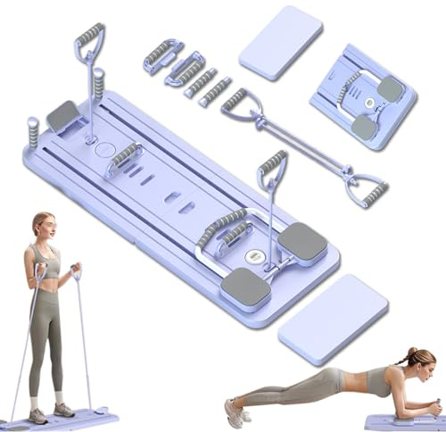 Pilates Board – Full-Body Workout Trainer with Automatic Rebound, Foldable Design, Knee Pads Included, Durable for Home & Gym Use, Suitable for Men & Women