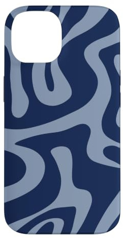 Hülle für iPhone 14 Marineblau Liquid Swirl Abstraktes ästhetisches Muster