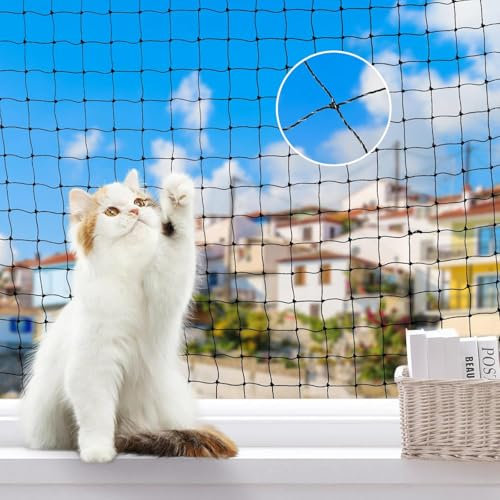 Grillix 3x10m Rete per Gatti, Rete Invisibile Protezione Balcone per Gatti, con Filo Rinforzato, Resistente ai Morsi, Ai Raggi UV e alle Intemperie, per Balconi, Scale, Terrazzee e Finestre