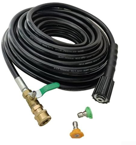 Wasserschlauch-Set, Hochdruck-Reinigungsmaschine, Wasserschlauch mit Düsen, 1/4 bewegliche Ventilöffnung, 7 m, 10 m, für Gartenarbeiten (7 m)