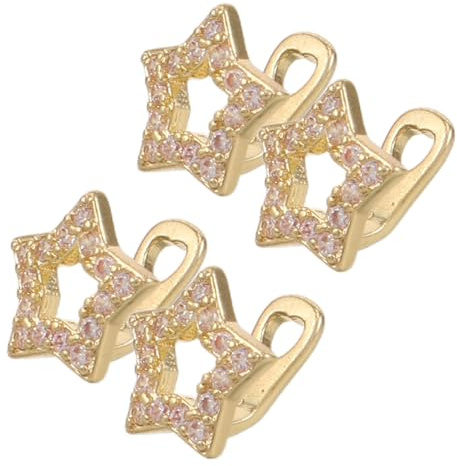 Didiseaon 4 Pièces Grill Étoile Dorée Faux Hip Hop Homme Femme Accessoire Dentier Rapper Party Capuchon Dents et Brillant