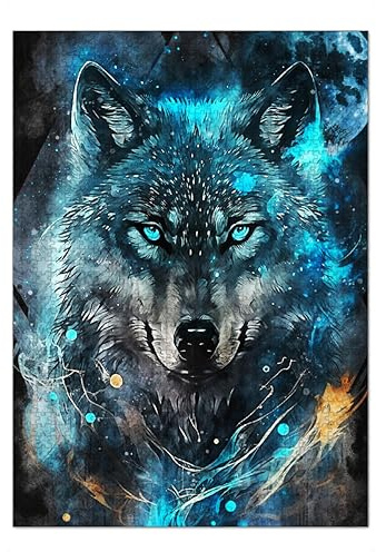 artboxONE-Puzzle XL (1000 Teile) Natur Wolf Galaxy Moon (matart) - Puzzle Wolf mond Natur