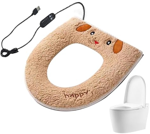 Genérico Toilettensitzheizung, einstellbarer Timer, Stromversorgung über USB, weich, WC-Sitzheizung, für Badezimmer, Zuhause, Wohnung, Winter und kaltes Wetter
