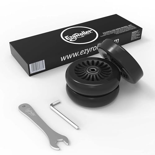 Ezyroller Rolle Mini Ersatzrolle Ersatz Rad PU mit Werkzeug Ersatzteil für Kinderfahrzeug Dreirad Outdoor Trike Funfahrzeug (schwarz)