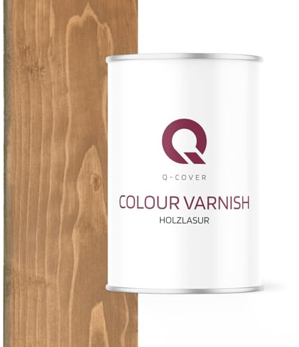 Q-COVER Holzlasur Beige 1011 1 L Satin – Silikonharz, Holzlasur, Innen & Außen, Filmbildend, Alle Holzarten, Zaun, Terrasse