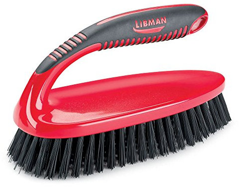 Libman Commercial 567 Big Scrub Brush, Polypropylene, 8 x 3.5 scrubbing surface, Red and Black (Pack of 4)