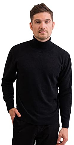 100% Kaschmir Herren Pullover | Sweater Rollkragen 2-fädig