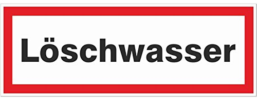 1 x Loeschwasser Aufkleber Brandschutz Hinweisschild Brandschutz Feuerwehr 220 x 80 mm