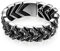 Cupimatch Totenkopf Armband Herren Skull Schädel Fischgrätkette Gotik Punk Rock Edelstahl 2.5cm Breit Retro Handgelenk Schmuck 21.5cm Armreif, Silber