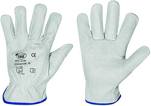 HandschuhMan. 3 Paar Arbeitshandschuhe aus weichem Rindleder Fahrerhandschuhe von StrongHand Gr. 8-12 (9/L)