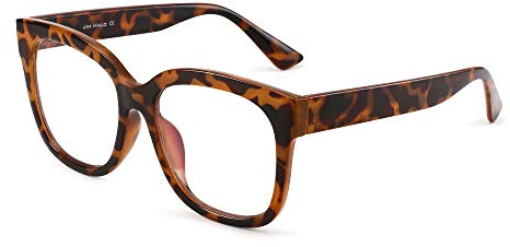 Jim Halo Blue Light Blocking Glasses Oversized Square Computer Gaming Glasses for Men Women Reduce Eye Strain Tortoise