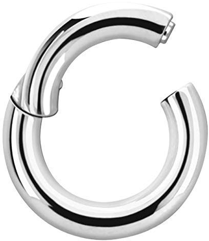 Modern Nature Piercing-Schmuck Smooth Segment Ring Clicker 3,0 x 14 mm, 316L Stahl, Silber, 15G, Ohrring, Piercing Ring