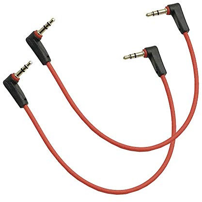 LiKuCo 2Pack Short 8inch Right Angle 3.5mm Male to Right Angle 3.5mm Male Aux Audio Cable/Aux Cord For Headphone, Car Audio Jack, Stereo Speaker, MusicPlayer with Gold Plated