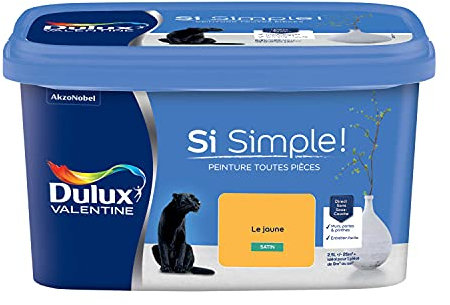 Dulux Valentine Peinture Si Simple Peinture Intérieure Toutes Pièces - Peinture Mur et Plafond, Porte et Plinthe - Couleur : Le Jaune Satin - 2,5 L