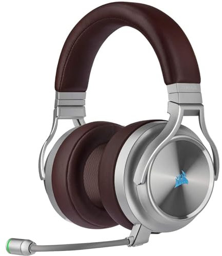 Corsair VIRTUOSO RGB WIRELESS SE Casque Gaming Haute-Fidélité (Haut-Parleurs en Néodyme de 50 mm, Mousse à Mémoire de Forme Haut de Gamme, Signal de 18 Mètres, Microphone Omnidirectionnel) Expresso