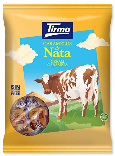 Tirma Caramelos de Nata | Caramelos Blandos de Nata | Caramelos sin Gluten | Bolsa de Caramelos de Nata Blandos | Envasados Individualmente | 125 g