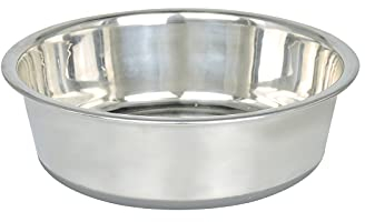 Andiker 7 Stainless Steel Dog Bowl 900 ml/33 oz, Durable Non-slip Pet Feeding Bowl with Silicone Basic, Pets Food Feeder and Water Bowl for Small, Medium and Cats (gray) (S-17.5cm,33 ounce)