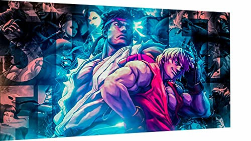 Magic Canvas Art - Bilder Street Fighter Games Leinwandbild 1- teilig Hochwertiger Kunstdruck modern Wandbilder Wanddekoration Design Wand Bild – A3635, Größe: 60 x 40 cm