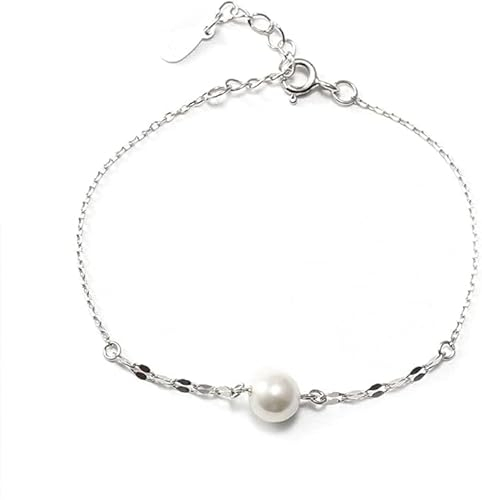 BVFRA Silber Armband Damen 925,S925 Silberarmband Mit Perle Freundschaftsbänder Verstellbarer Modeschmuck Aus Sterlingsilber Für Frauen Geschenk Freundin Frau