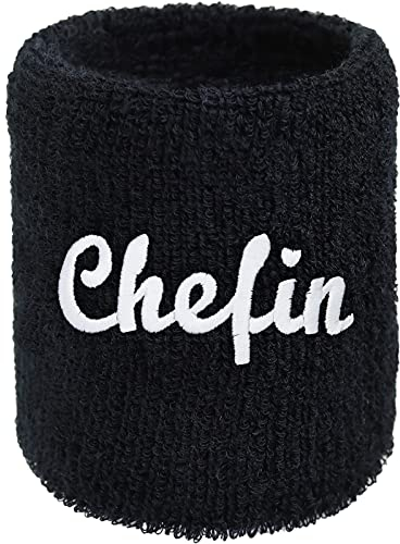 Chefin Schweissband hochwertige Stickerei Designer Schweißband & Absorbierendes Frottee | Extreme Sport Wristband Armband Geschenk für Ehefrau, Freudin