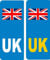 2 x Road Legal UK Car Number plate Stickers - UK Flag Registration Car Number Plate Self-Adhesive Vinyl for Road Vehicle Car, Van, Lorry, Motorbike