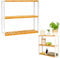 DuneDesign Bambus Wandregal - 15cm schmal - 60x54 Weiß - Bad Küche Holz Regal Badregal Küchenregal