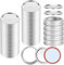Happybase 105-Count Regular Mouth Canning Lids for Ball, Kerr Jars - Split-Type Metal Mason Jar Lids for Canning - Food Grade Material, 100% Fit & Airtight for Regular Mouth Jars (with 5 Rings)