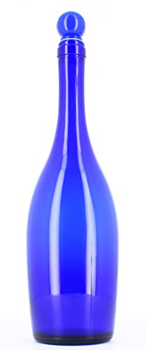 BELLEROFONTE Botellas de cristal azul para agua solarizada 750 ml con tapón a presión con junta (1)
