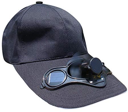 WENZHOU Solar Ventilator Schirmmütze Outdoor Sports leeren Zylinder mit solarbetriebener Lüfterkühlung Kappe Basecap Golf Cap Ventilator, Lüfter, Schwarz, Einheitsgröße