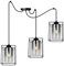 Light-Home Hella Cage Hängelampe - Moderner Personalisierter Kronleuchter - Deckenlampe für Wohnzimmer Schlafzimmer und Esszimmer- Pendelleuchte aus Metall und Glas - E27 - Graphit- 3-Flammig