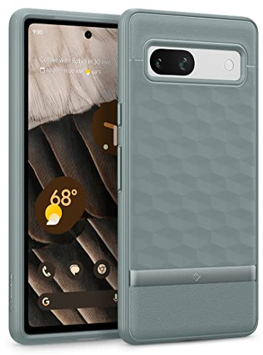 Caseology Parallax Hülle für Google Pixel 7a, 3D Hexa-Würfel-Design und [Schutz in Militärqualität] mit seitlichen Griffmustern, Salbei Grün