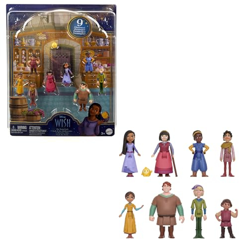 Disney Wish The Teens Mini Doll Set, 8 Posable Dolls & Star Figure, Characters Wear Signature Outfits, HPX36