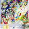 Berkin Arts Decor Wandteppich zum Aufhängen, Hintergrund aus hochwertigem Polyesterstoff Abstrakte Kunst Maximalistische Malerei 150 x 200 CM(Wassily Kandinsky-Komposition VII)