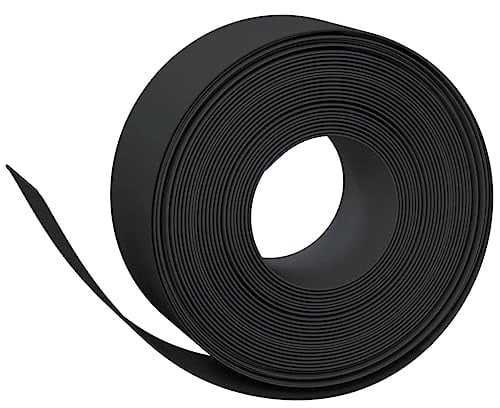 vidaXL Rasenkante 3 STK., Beetumrandung für Blumenbeete Gemüsebeete, Wasserfeste Beeteinfassung, Mähkante Wurzelsperre Gartenpalisade, Schwarz 10 m 20 cm Polyethylen